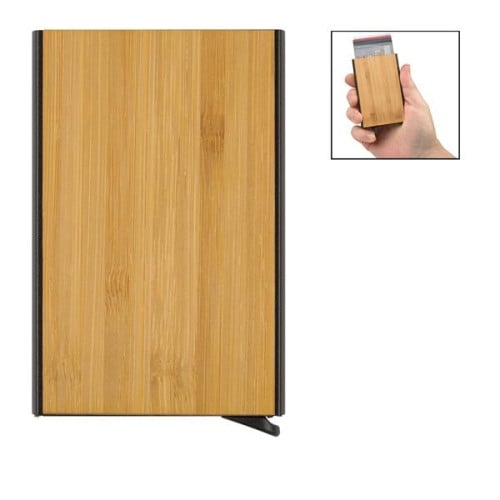 Bamboo RFID Data Blocking Card Holder