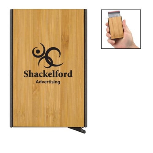 Bamboo RFID Data Blocking Card Holder