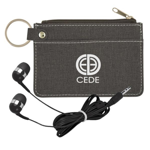 Heathered Wallet & Earbuds Kit